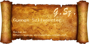 Gyenge Szilveszter névjegykártya